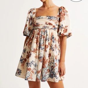 Abercrombie Emerson Poplin Puff Sleeve Mini Dress